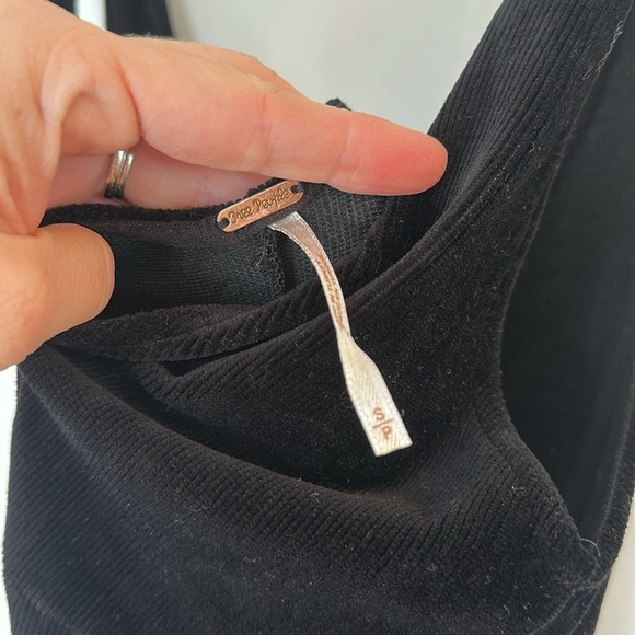 Free People Soft Black Scoop Neck ribbed Jumpsuit small - Picture 5 of 5